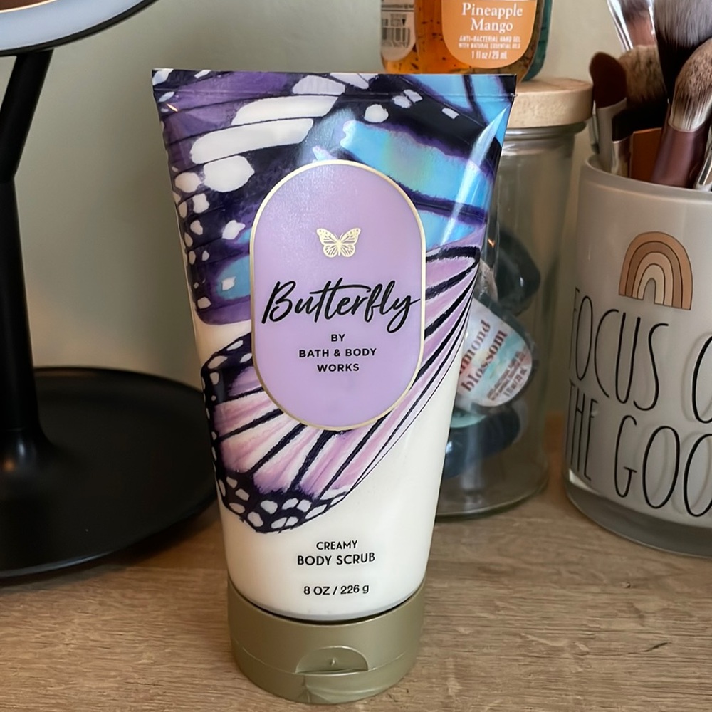 Brand new Bath and Body Works creamy body scrub in the scent Butterfly